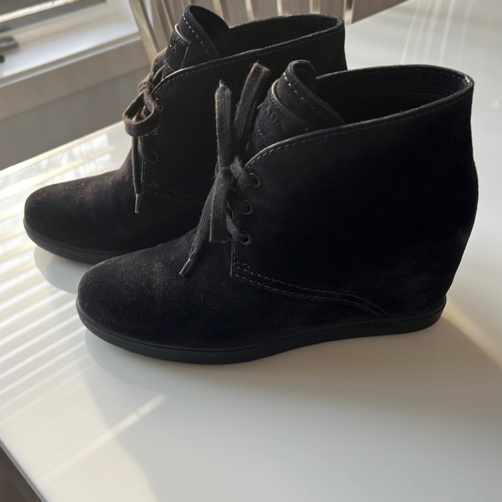 Prada wedge bootie